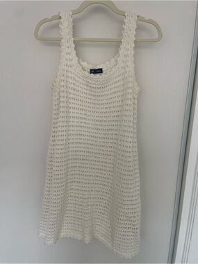 Gap Crochet A Line dress white Small petite